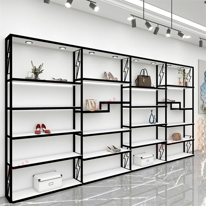 鞋店鞋架展示架童鞋店货架多层商场带灯货柜装修效果图片店铺商用