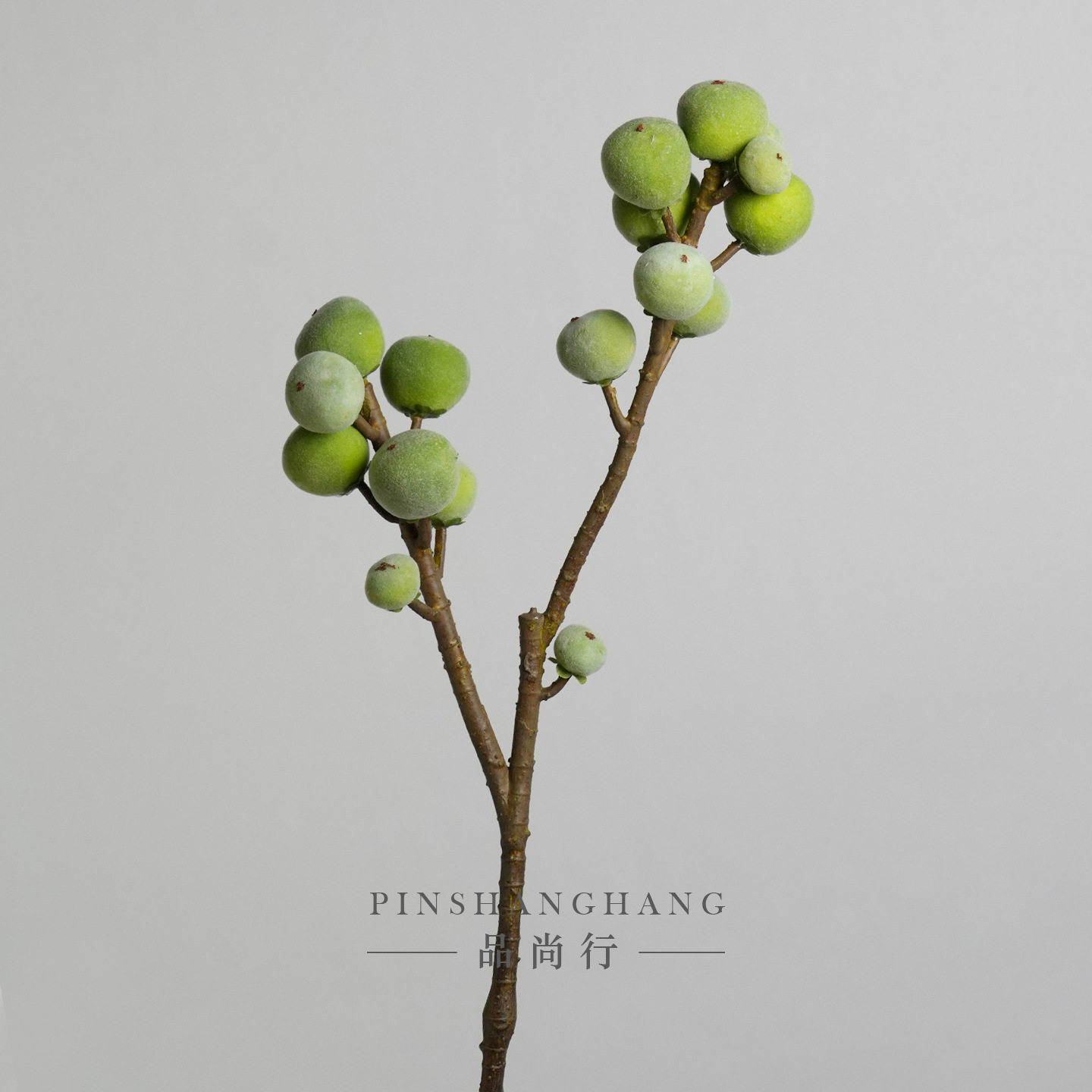 植毛无花果仿木枝干泡沫果实仿真果子花浆果家居现代装饰花束仿生