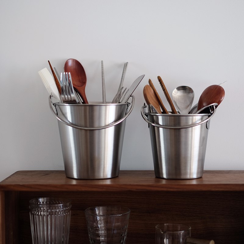 朴简杂货 厨房筷子收纳筒 304不锈钢餐具收纳筒收纳罐储物罐