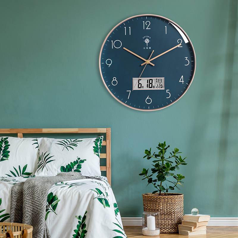 北极星钟表挂钟客厅家用时尚轻奢时钟挂墙现代简约大气挂表石英钟
