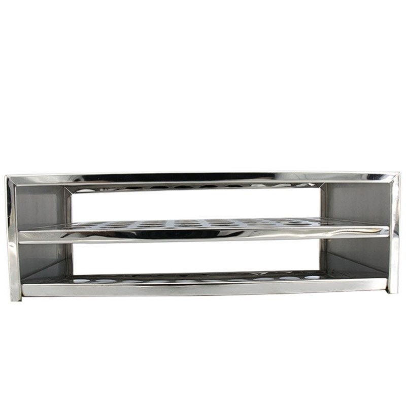 海斯迪克HKQS-128加厚不锈钢试管架圆孔径离心管架大试管架比色管