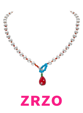 ZRZO甜美仿珍珠草莓项链