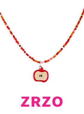ZRZO多巴胺红色苹果项链
