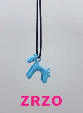 ZRZO可爱立体蓝色小马吊坠