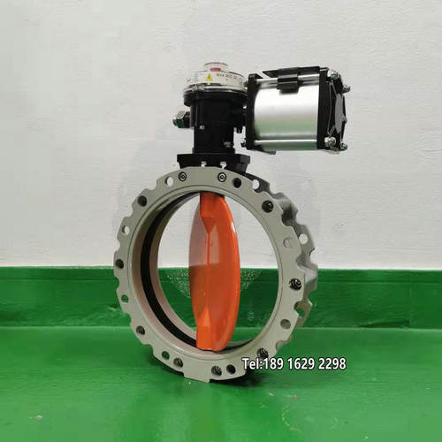 V1FS气动粉尘蝶阀DN200单双法兰水泥搅拌站铝合金放料蝴蝶阀V2FS