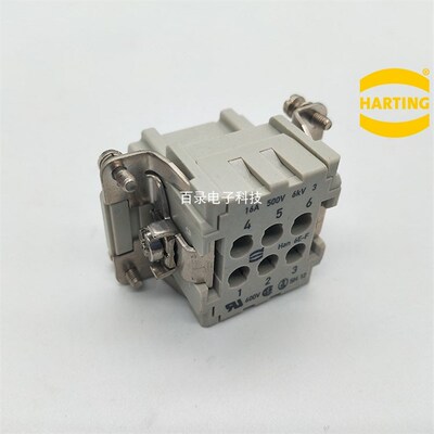 HARTING重载连接器 09330062702 Han 6 E-F-C 哈丁矩形航空插头