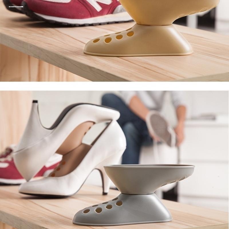 日式小脚丫形双层立体整理鞋架便