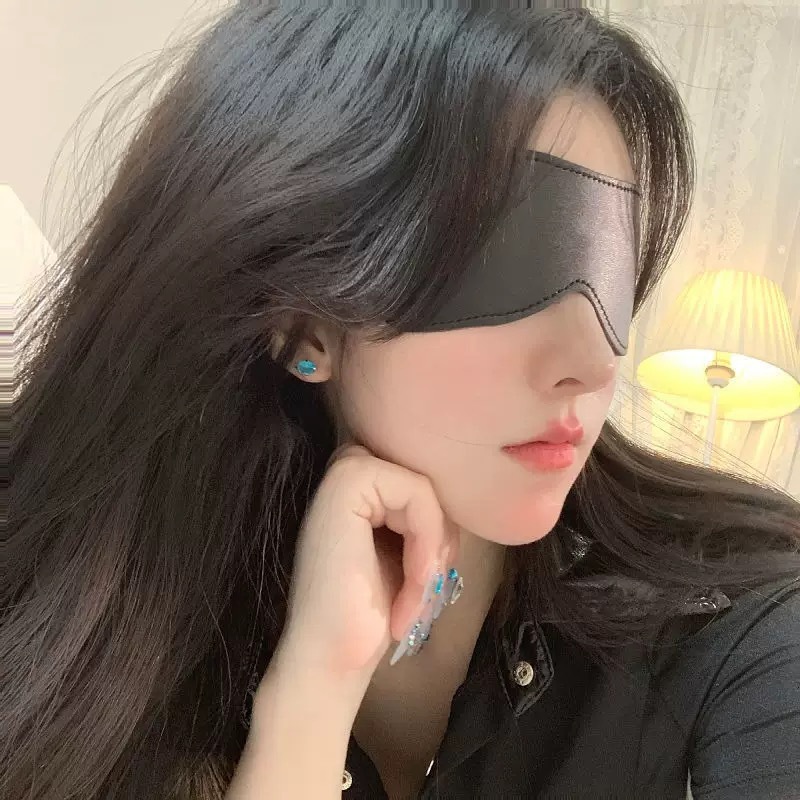 暗黑皮革遮光眼罩蒙眼神秘丝滑纯