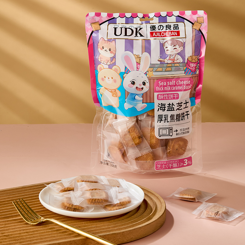 UDK优之良品网红饼干 海盐芝士厚乳焦糖饼干168g