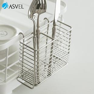 筷子收纳盒日本asvel不锈钢筷筒家用厨房置物架沥水勺子筷篓筷笼