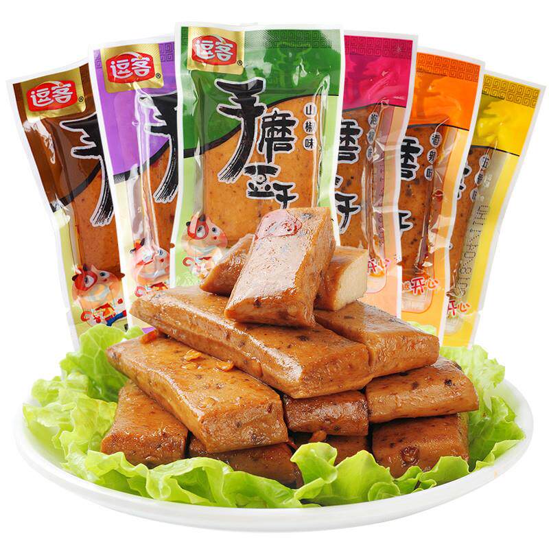 新货逗客豆干手磨豆干重庆特产卤味零食小吃休闲食品麻辣素食