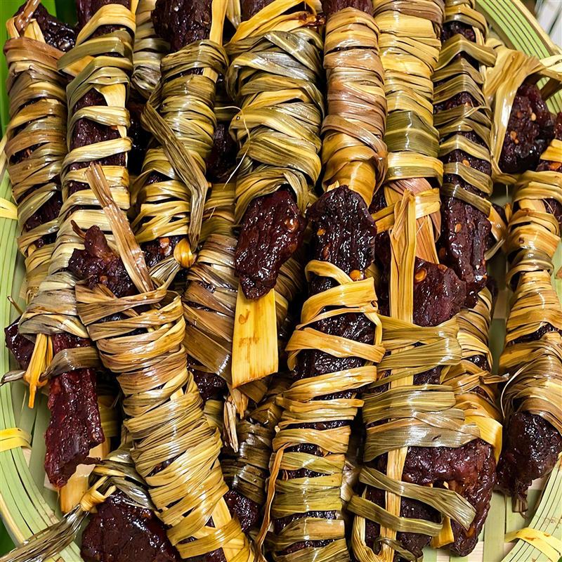 新货傣味香茅草9成干云南德宏傣族特产牛干巴新鲜小黄牛肉制作