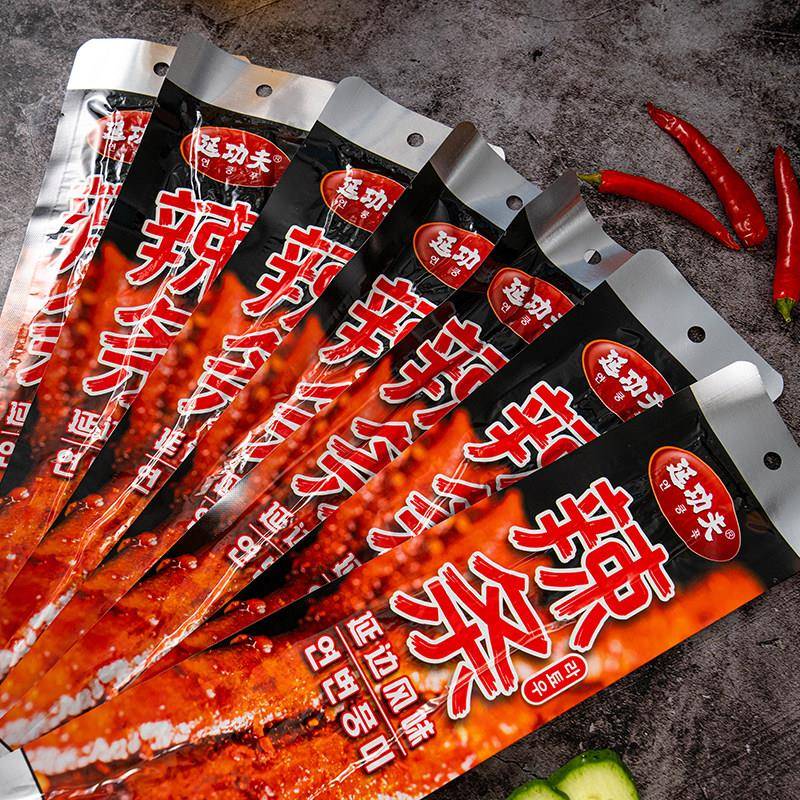 延边朝鲜族风味长辣条延功夫辣条香辣豆皮怀旧童年回忆零食32g/袋