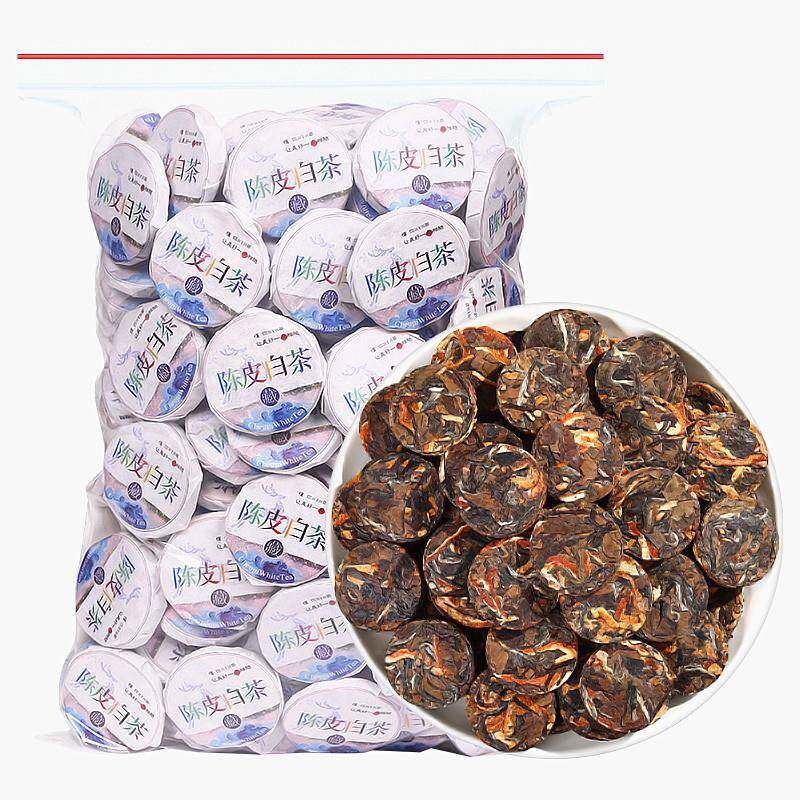 正宗陈年福鼎老白茶陈皮白茶正宗陈年寿眉陈年陈皮茶叶小茶饼散装