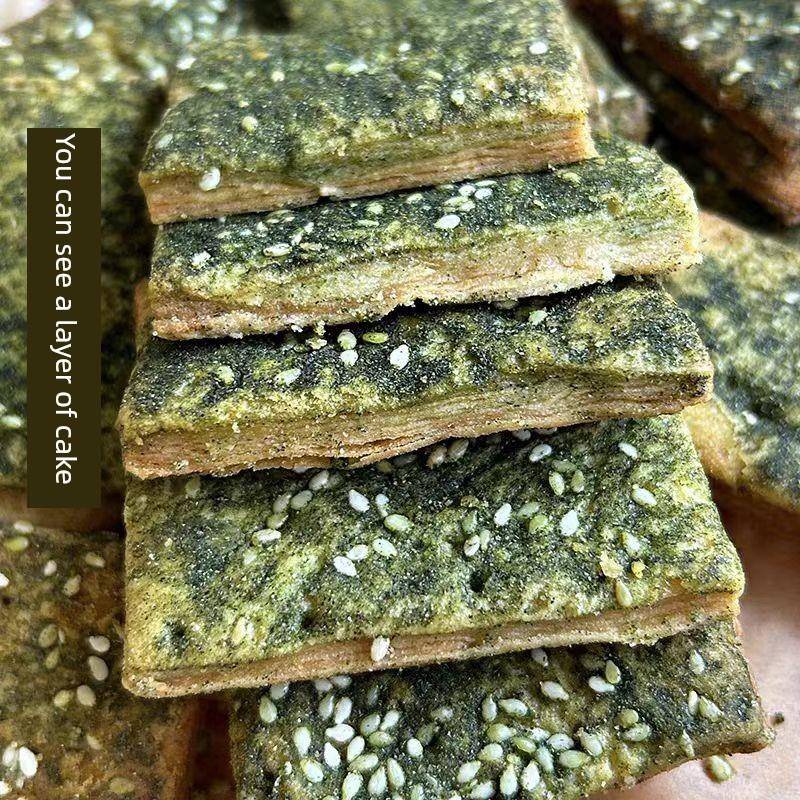 纤与仟层海苔手工烧芝麻脆饼干散称500g早餐薄饼零食南通特产零食