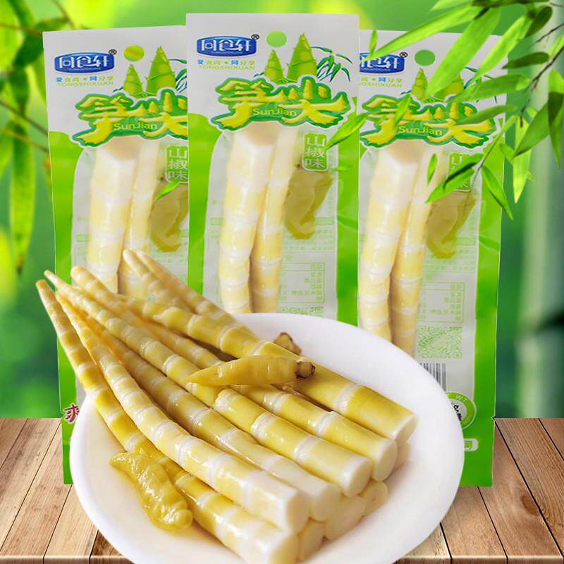 新货山椒泡椒味笋尖网红酸笋脆笋片笋尖片散装整箱笋尖开袋