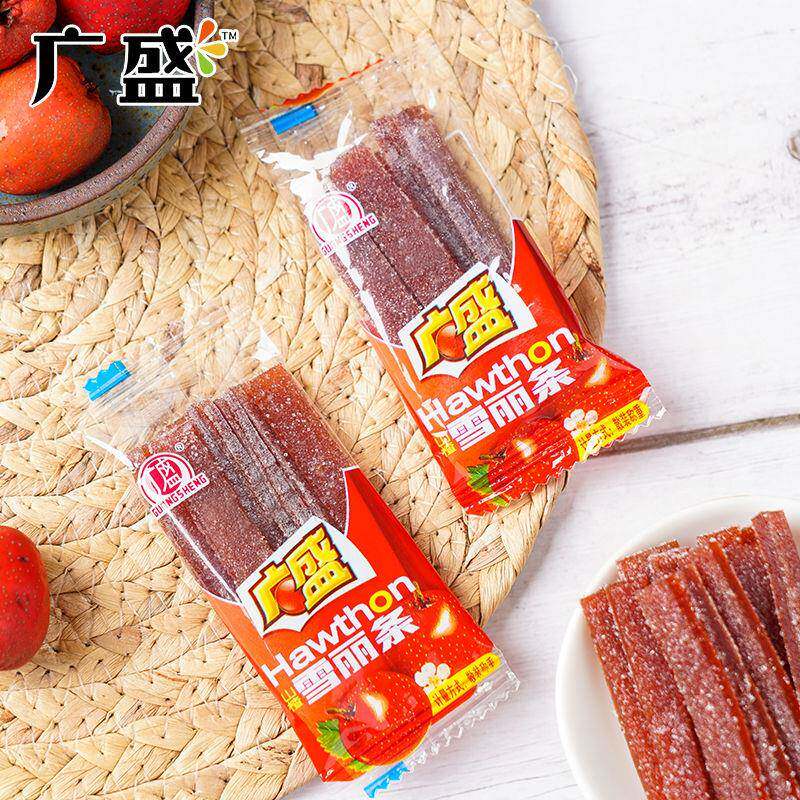 雪花山楂条雪丽条山楂丝休闲 零食蜜饯果脯独立装500g广盛特产年