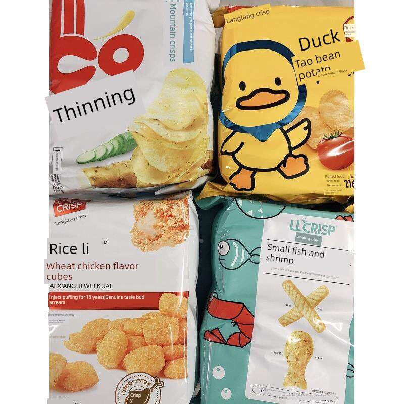 新日期小鸭爱豆薯片山药脆片麦香鸡块大袋装办公室膨化解馋
