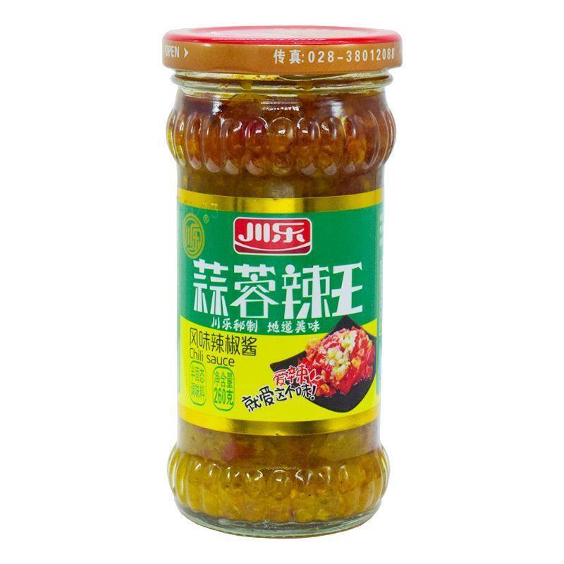 川乐食品特辣王蒜辣王味辣酱玻璃瓶装馒头米粉