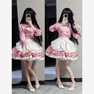 四季夏目枣子姐粉裙女仆cos服 星光咖啡馆与死神之蝶cosplay服装