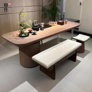实木茶桌椅现代简约2025款 新中式 亚克力家用泡茶台轻奢茶室办公室