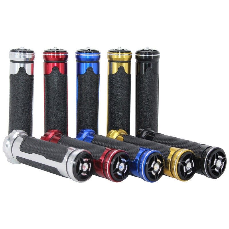 厂家直销摩托车助力车改装手把胶鬼火福喜踏板车铝合金带钻手把套