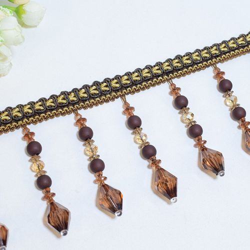 厂家 蕾丝流苏花边辅料窗帘配件吊球多角珠家具软饰