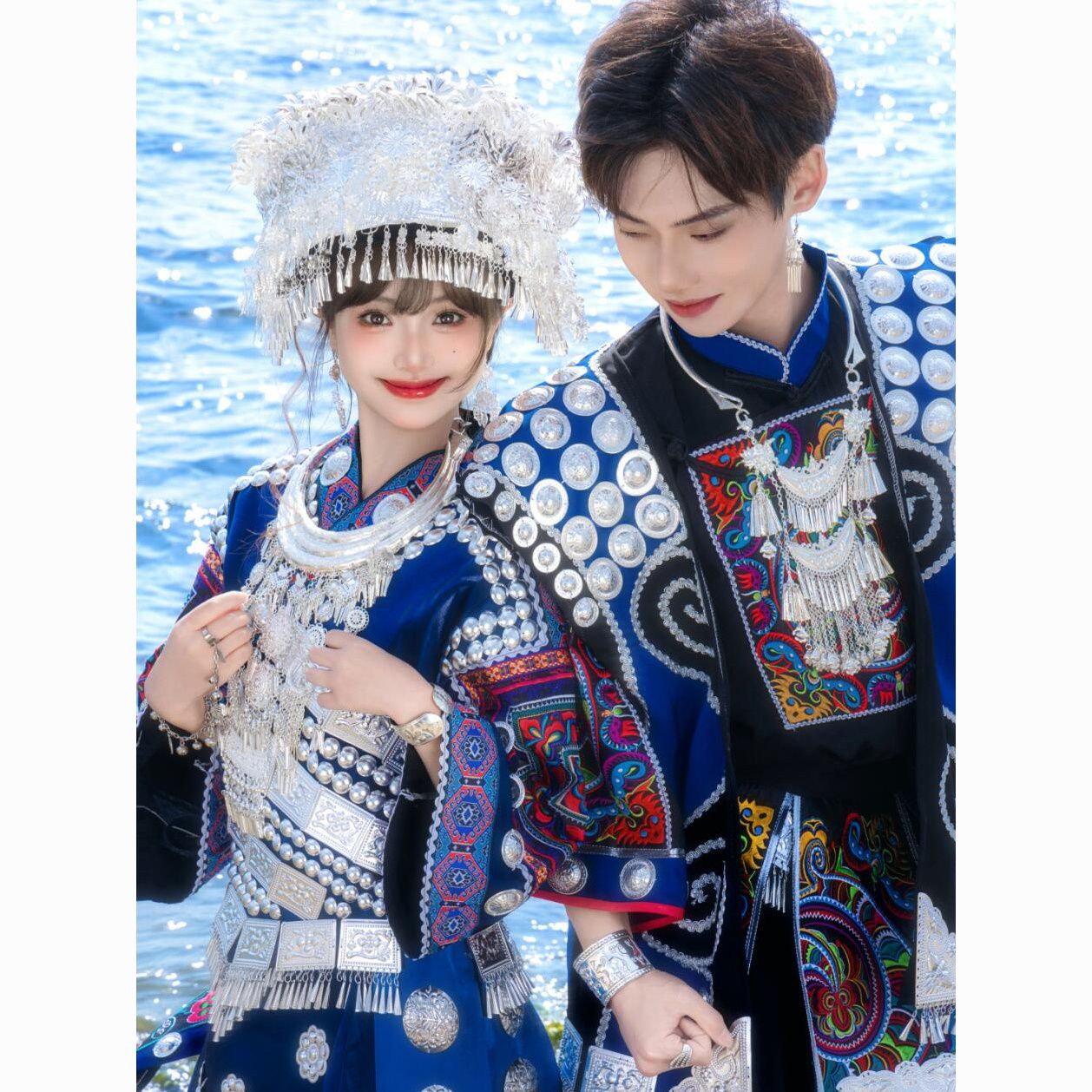 新款贵州苗族少数民族情侣服装