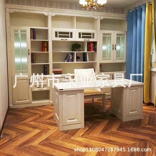 定制实木书架家具轻奢橡木落地客厅展示柜书房书柜储物柜组合