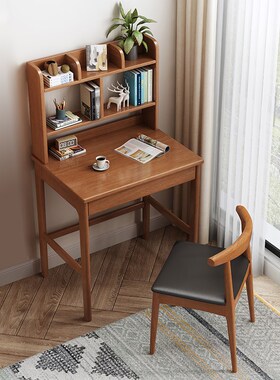 实木书桌60/80cm学生家用学习桌写字台办公书房小户型简易小桌子