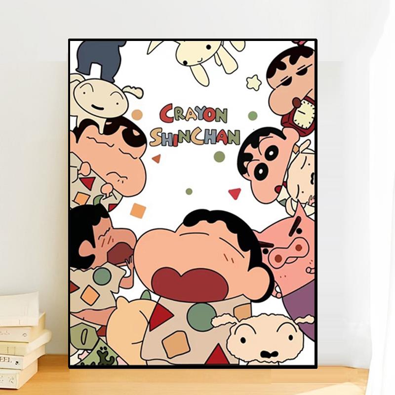 卡通儿童diy钻石画2025新款 蜡笔小新手工5d点贴钻十字绣卧室满钻