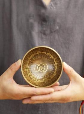 梵木果颂钵尼泊尔手工佛音碗瑜伽钵梵音钵静心钵铜磬法器钵盂