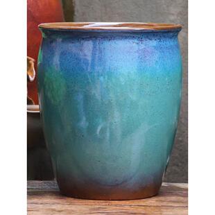 手工粗陶覆古大花盆粘土花盆绿色植物绣球九重葛盆景大花盆透气紫