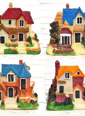 仿真迷你大别墅房子房屋模型装饰品微景观造景小屋儿童桌面小摆件