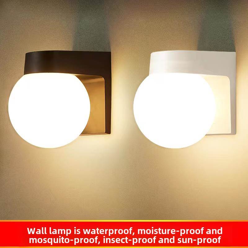 户外壁灯防水防晒过道楼梯阳台球灯Led简易球形户外门壁灯