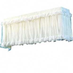 空调罩蕾丝布艺壁挂式 公主挂式 空调防尘罩通用白色开机不取全包