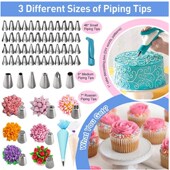 饰工具烘焙套装 340件套硅胶烤盘转台套装 裱花嘴翻糖蛋糕装