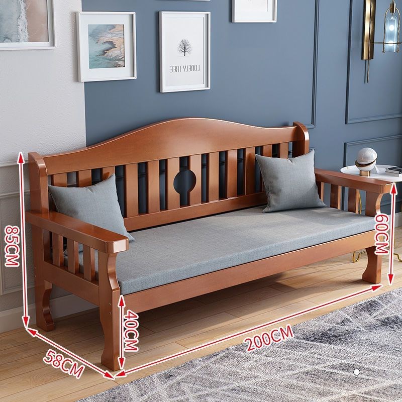 实木沙发组合小户型客厅简约新中式三人位木质沙发靠背长椅出租房