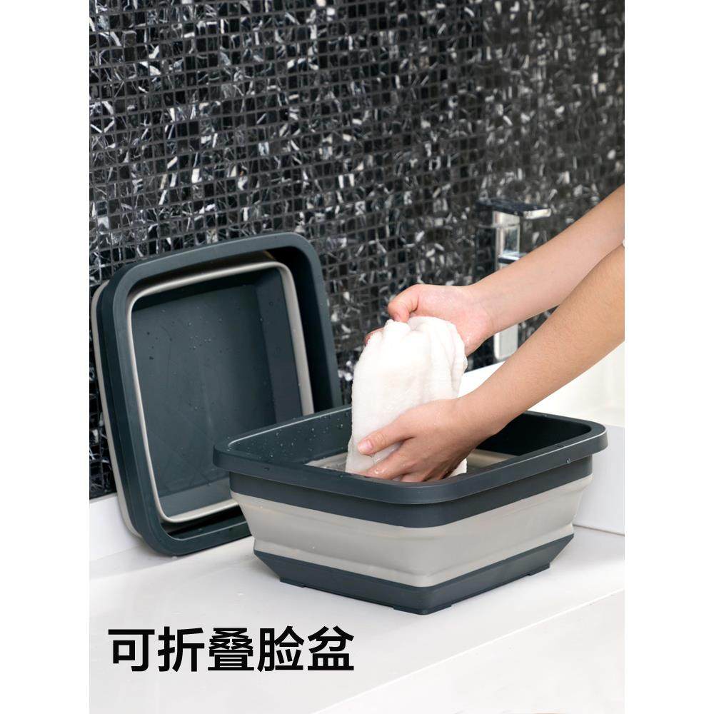 户外折叠水桶旅行便携式硅胶塑料盆水盆车载收纳洗脸盆伸缩泡脚桶