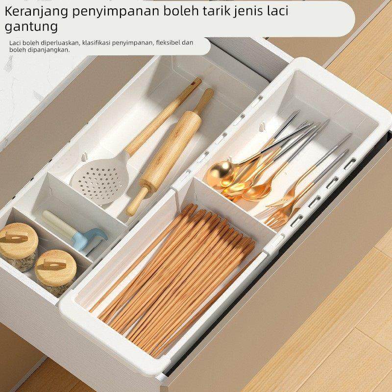 可伸缩分类收纳盒【悬挂式】抽屉分隔板杂物整理盒厨房餐具收纳篮,餐饮具,餐具笼/架,淘宝优惠券,粉丝福利购,淘宝优惠卷