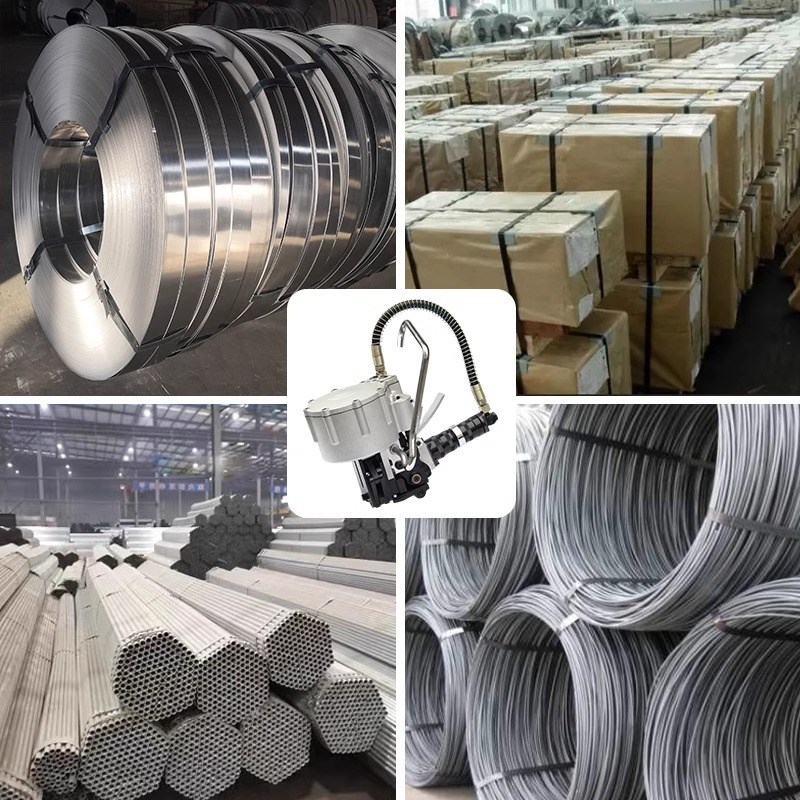 KZ32/19气动钢带一体式打包机铁皮带重型捆扎机全自动打扣包装机