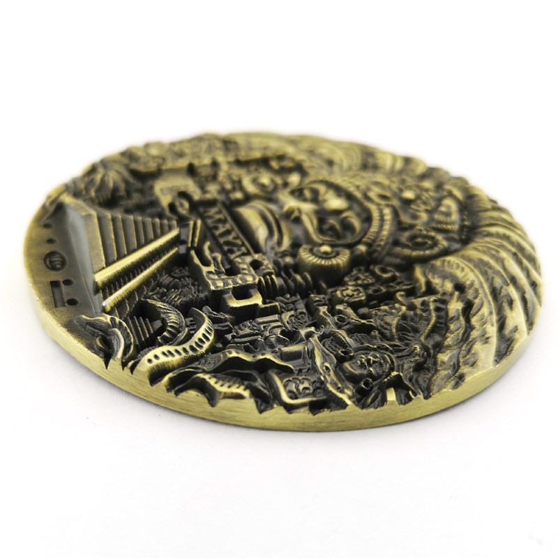 3D超强立体古铜纪念章仿古工艺收藏徽章古青铜色玛雅大铜章