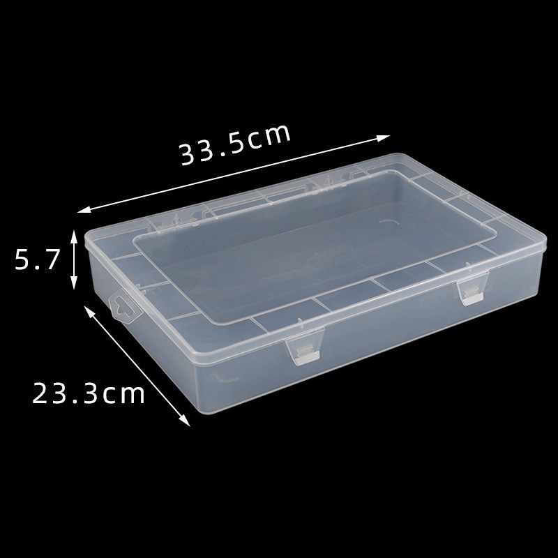 长方形PP透明塑料汽车配件收纳盒a4纸工具盒大空盒电子学业档案盒
