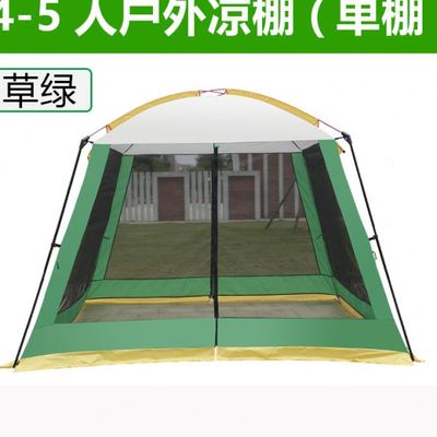 露营户外凉棚遮阳篷10人大空间帐篷 防雨防晒防蚊虫 涂银多人天幕
