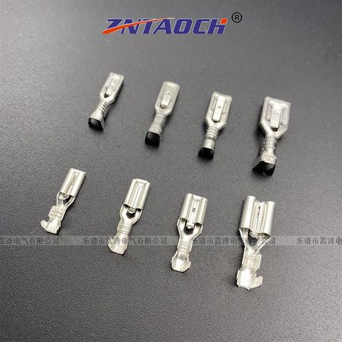 带锁2.8 3.8 4.8 6.3插簧铜接插件母插片 母头插拔式冷压接线端子