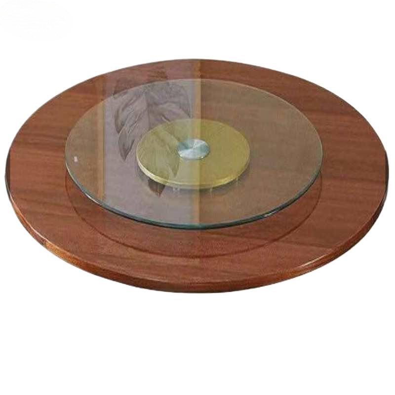 纯实木餐桌圆桌转盘家用旋转圆盘木质桌面转台底座酒店圆形饭