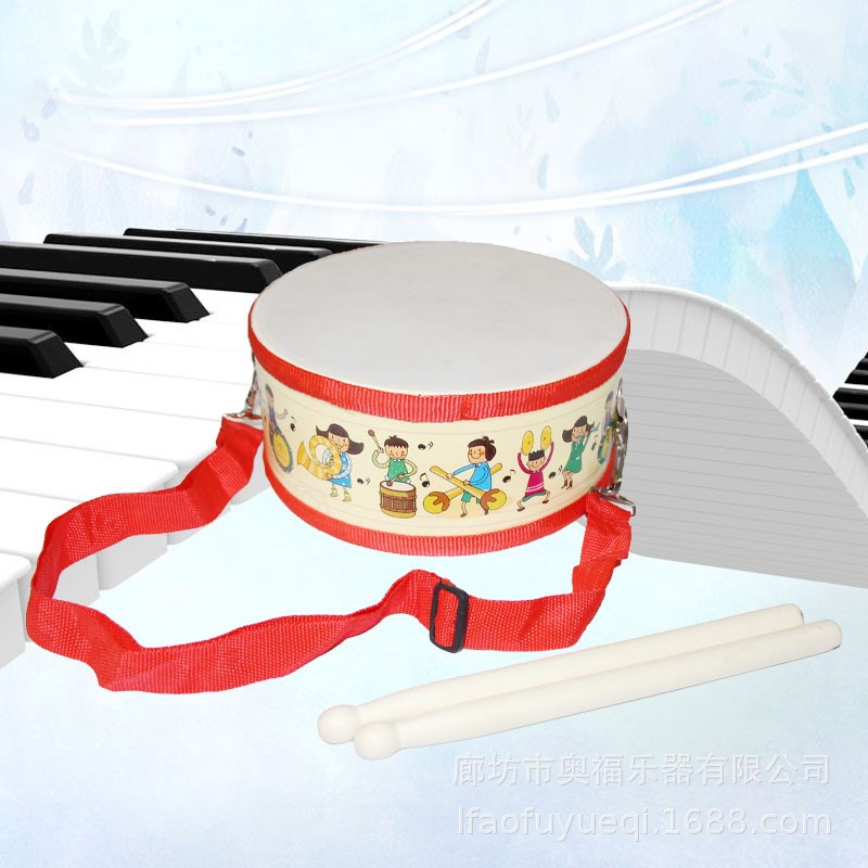促销奥尔夫打儿童击乐器亲子教具手拍敲击双面小军鼓 双面小战鼓