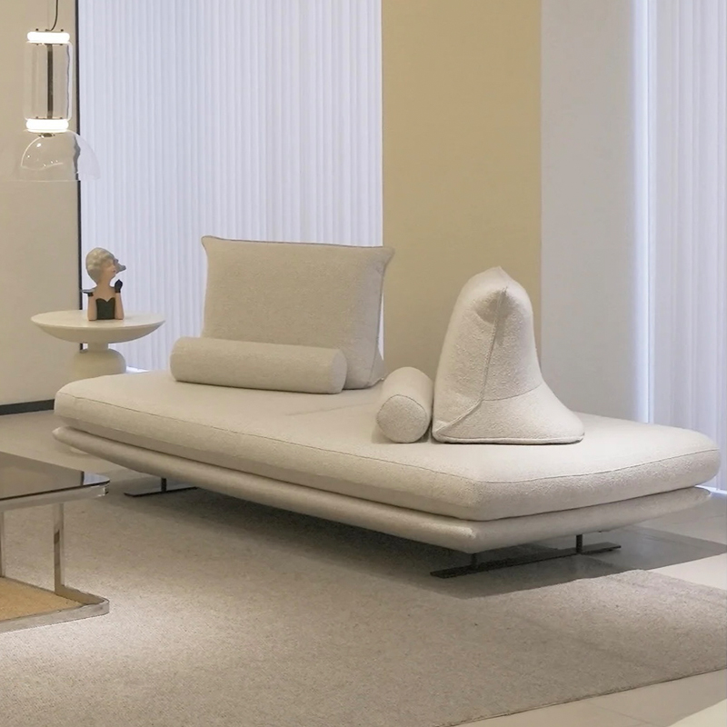 写意空间prado小户型客厅奶油风双人直排布艺双面普拉多三人沙发