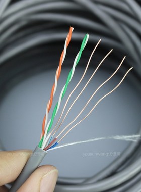 utp室内超五类网线家用铜包铝百兆宽带线cat5e电脑网络线8芯300米