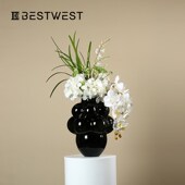 Best 饰花器 家居高级客厅餐桌装 west 黑色葡萄造型水培玻璃花瓶